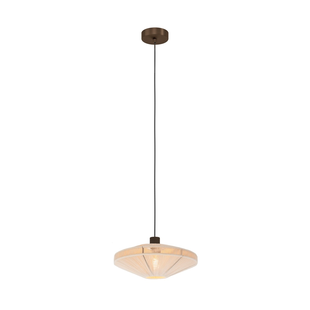Japandi pendant lamp Orimini Ø 38cm - bronze with cream