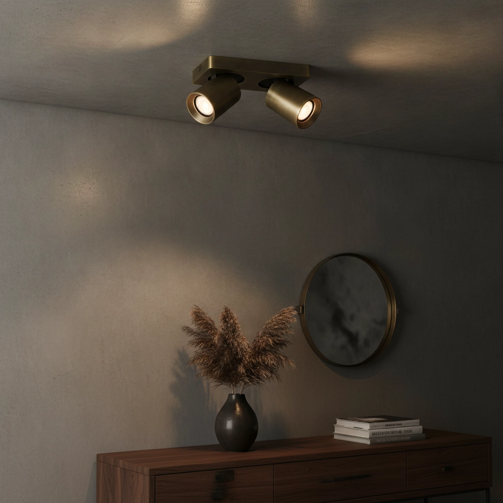 Ceiling lamp Megano 2-light antique bronze