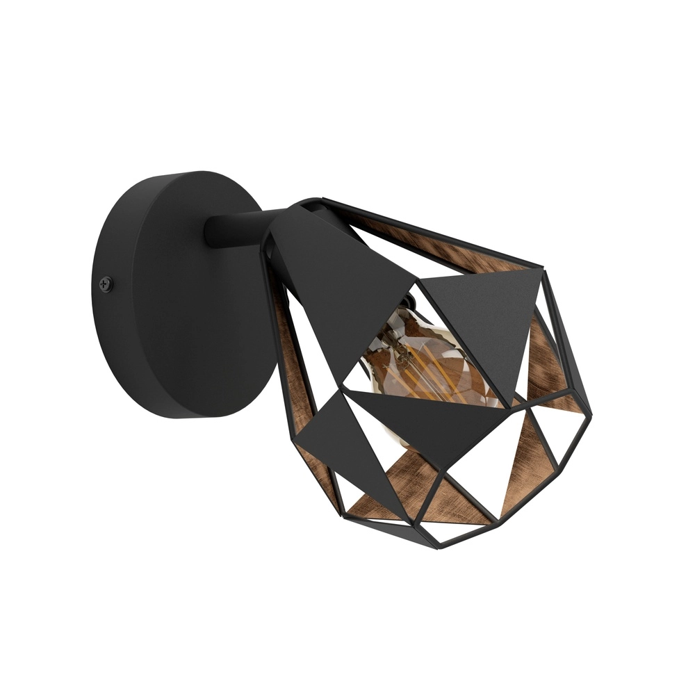 Wall light Carlton 7 black with copper