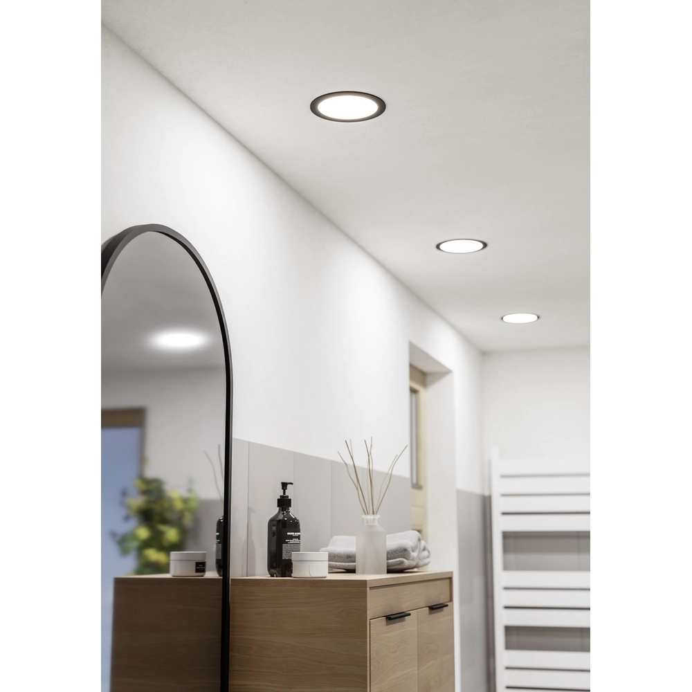 IP44 ceiling light Fueva 6 round - black - Ø 16,8cm Eglo 9008606330928