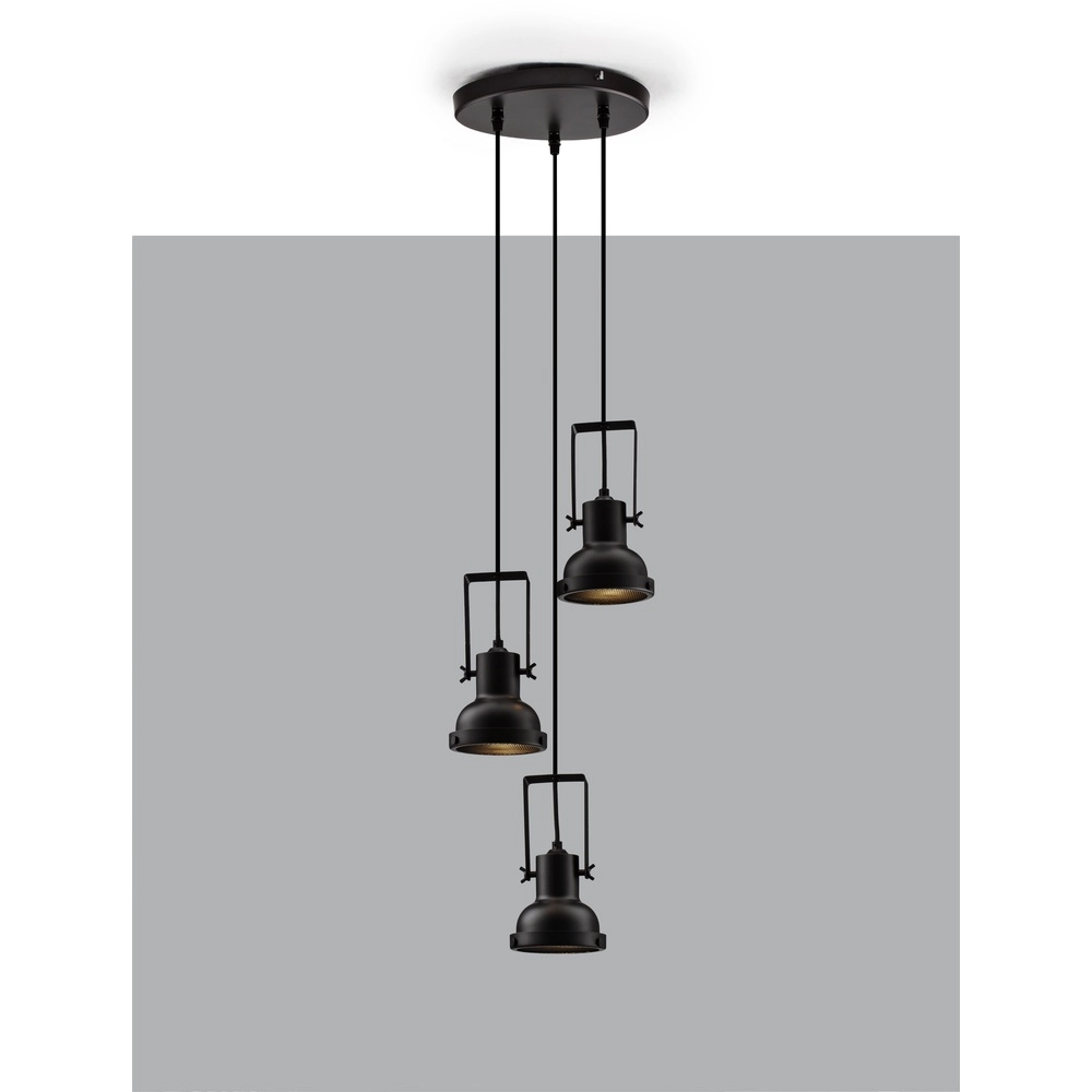 Pendant lamp Ruvi 3-light black Lyora 5212017446336