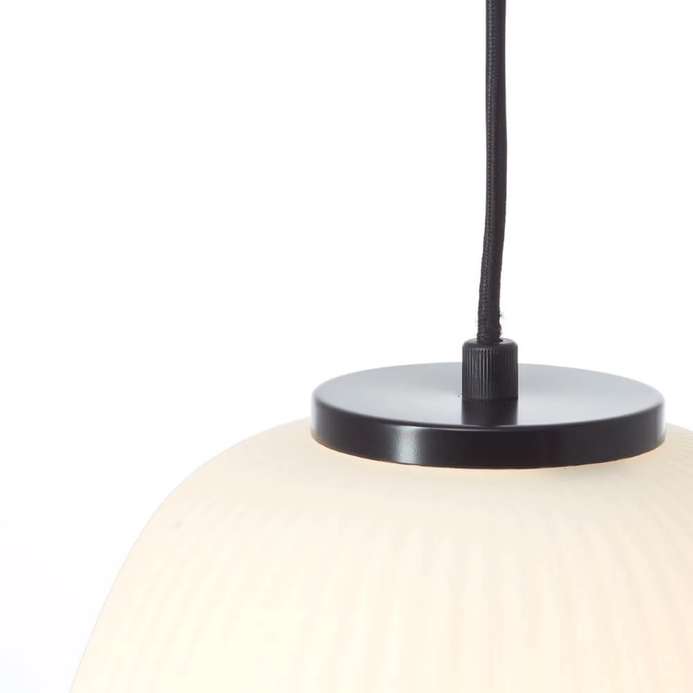 Pendant lamp Kaizen black with white Ø 25cm Brilliant 4004353447167