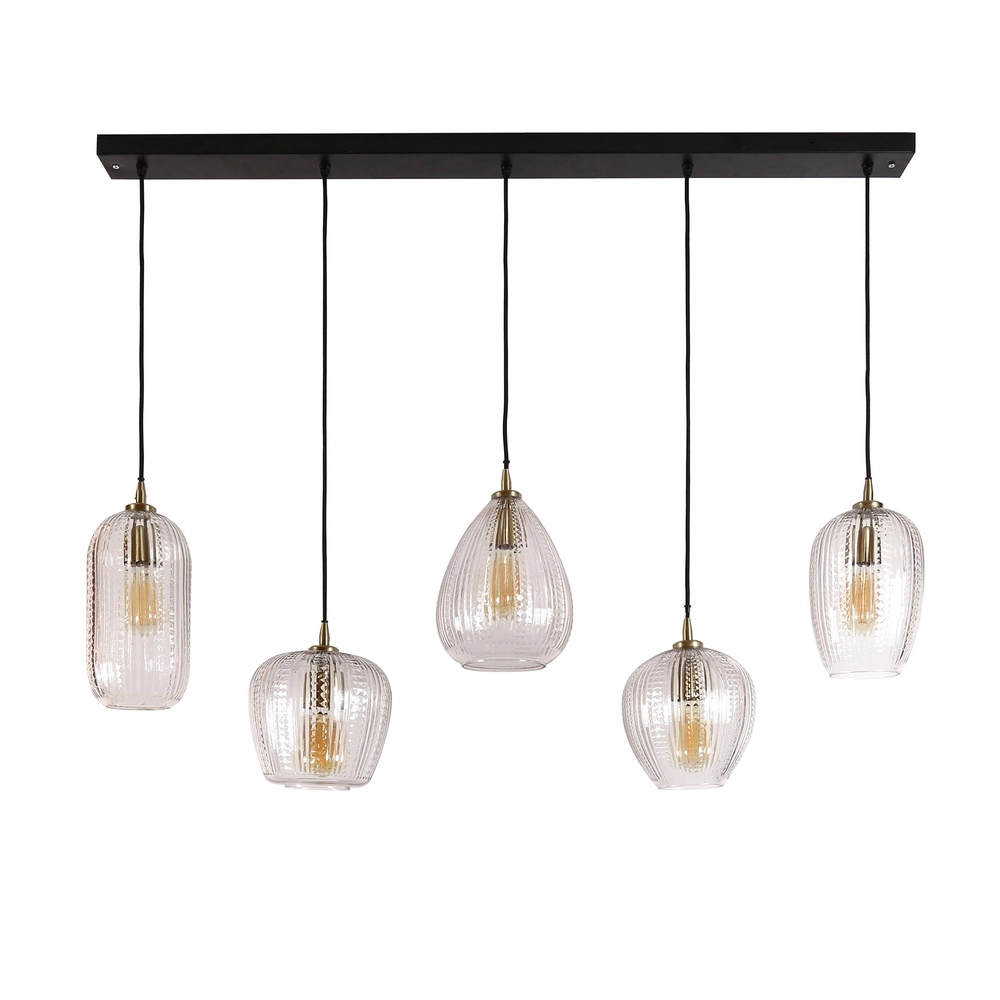 5-light glass pendant light Diamond with clear glass Lyora 8716803511187