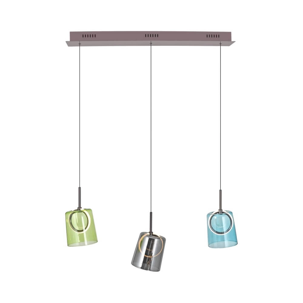 Pendant lamp Zula 3-light straight