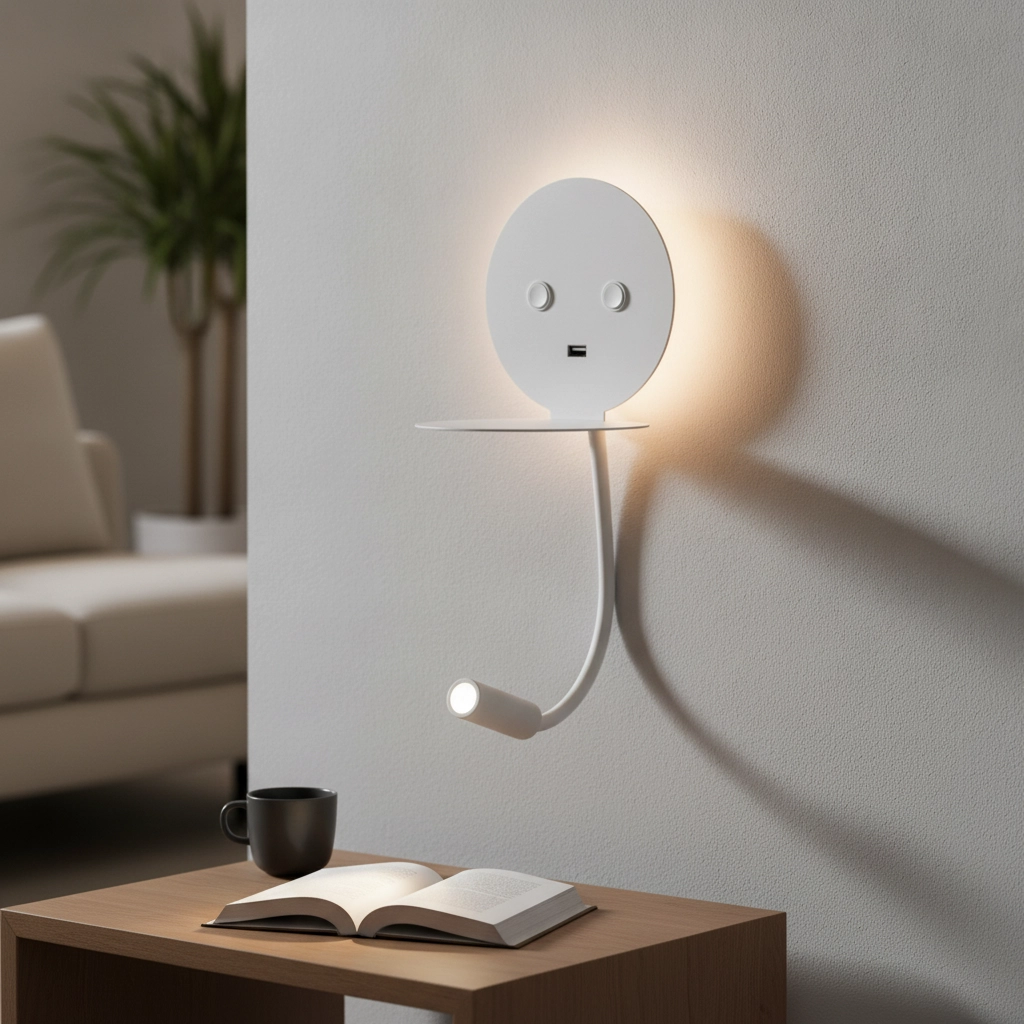 Bedside lamp Eclip White with USB