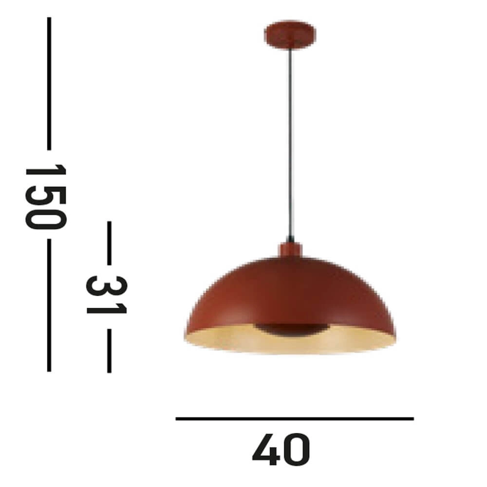Orange pendant lamp Mars shade 31cm high Searchlight 5053423274317