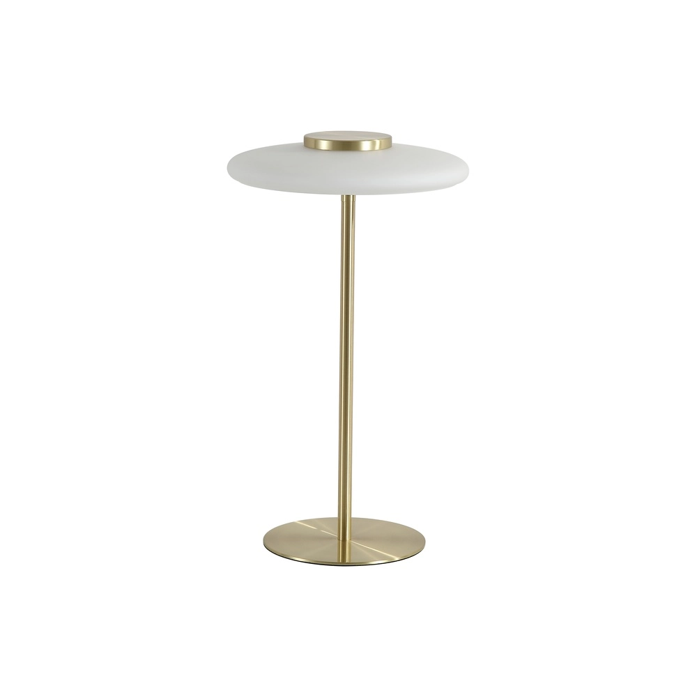 Table lamp Record gold with white glass