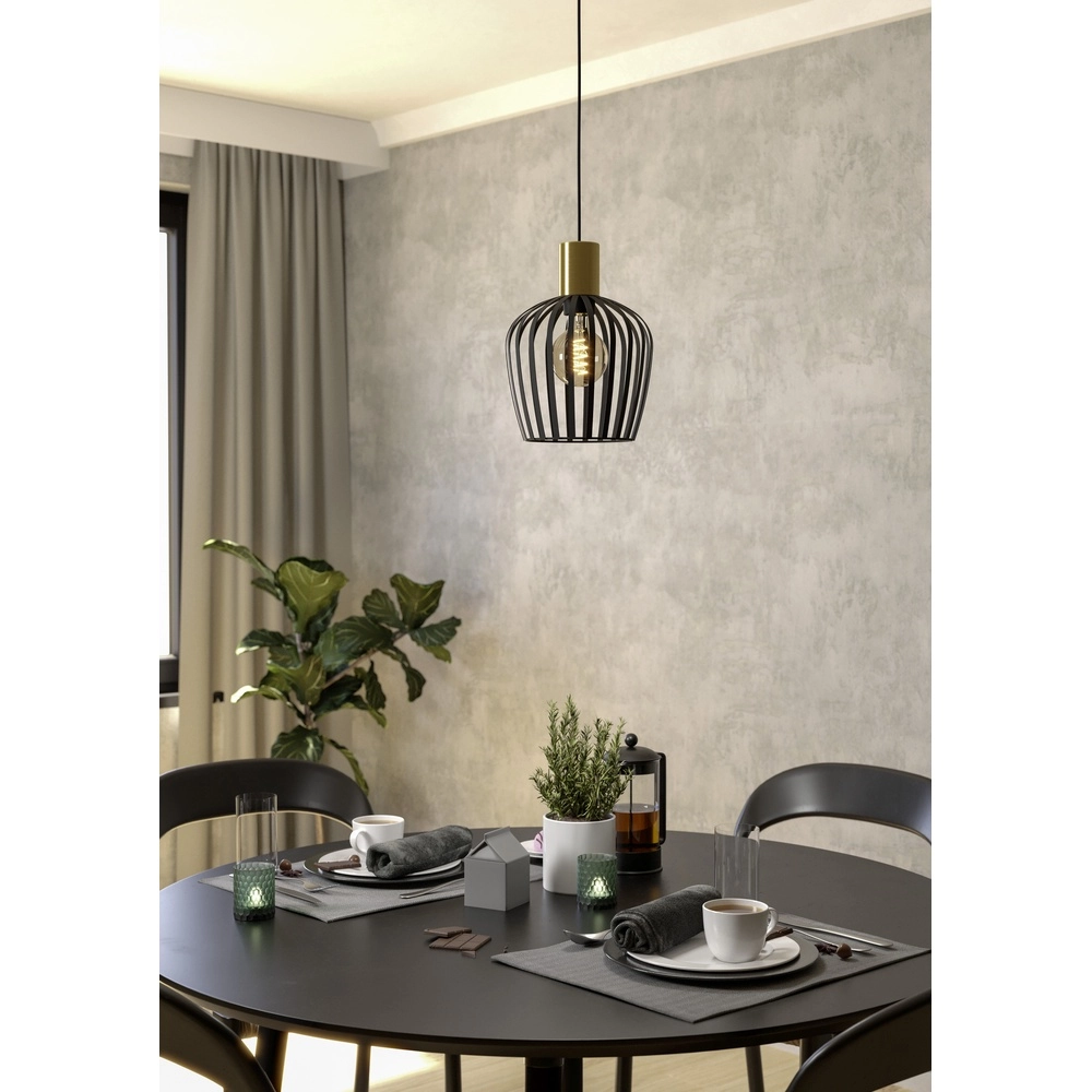 Pendant lamp Empoli black with gold - Ø 20cm Eglo 9008606299881