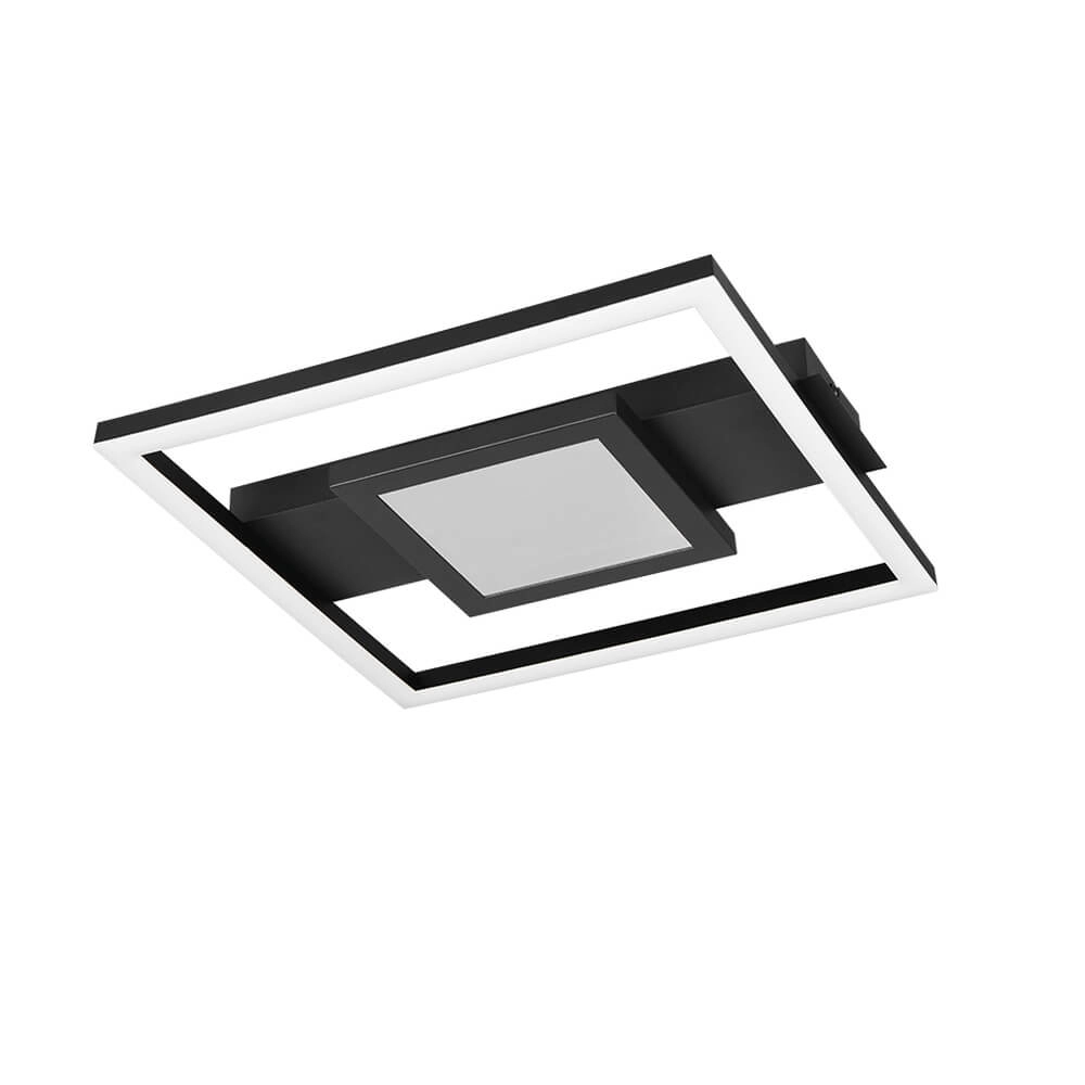 Design ceiling lamp Wheeler black square Trio 4017807640588