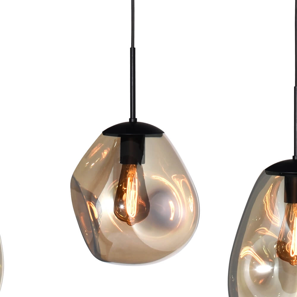 Hanging lamp Lava Oval 4x gold glass Masterlight 8718121290058