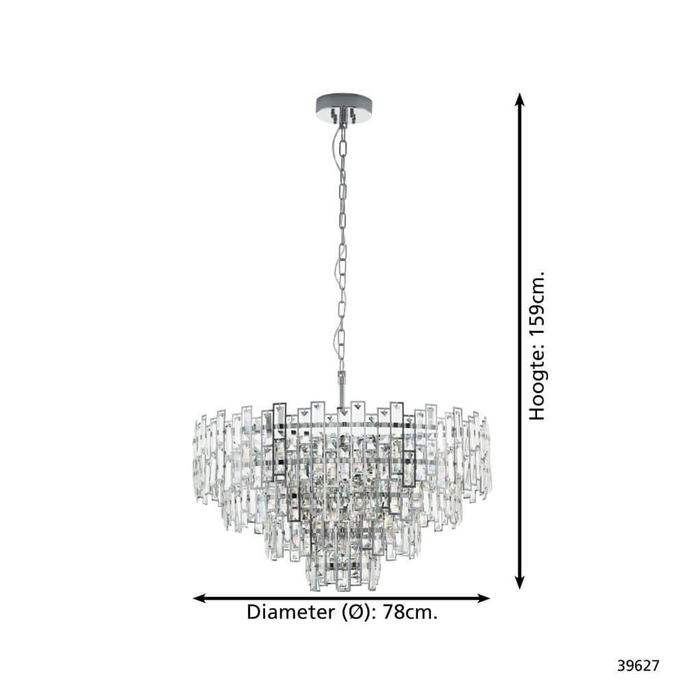 Ø 78cm chandelier Calmeilles 1 chrome Stars of Light 9002759396275
