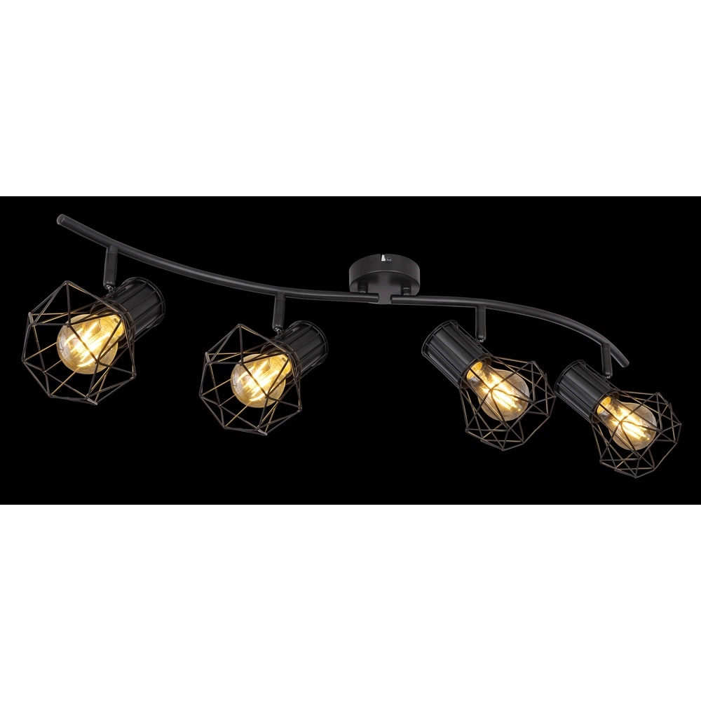 Ceiling lamp Priska 4-light black Globo 9007371406173