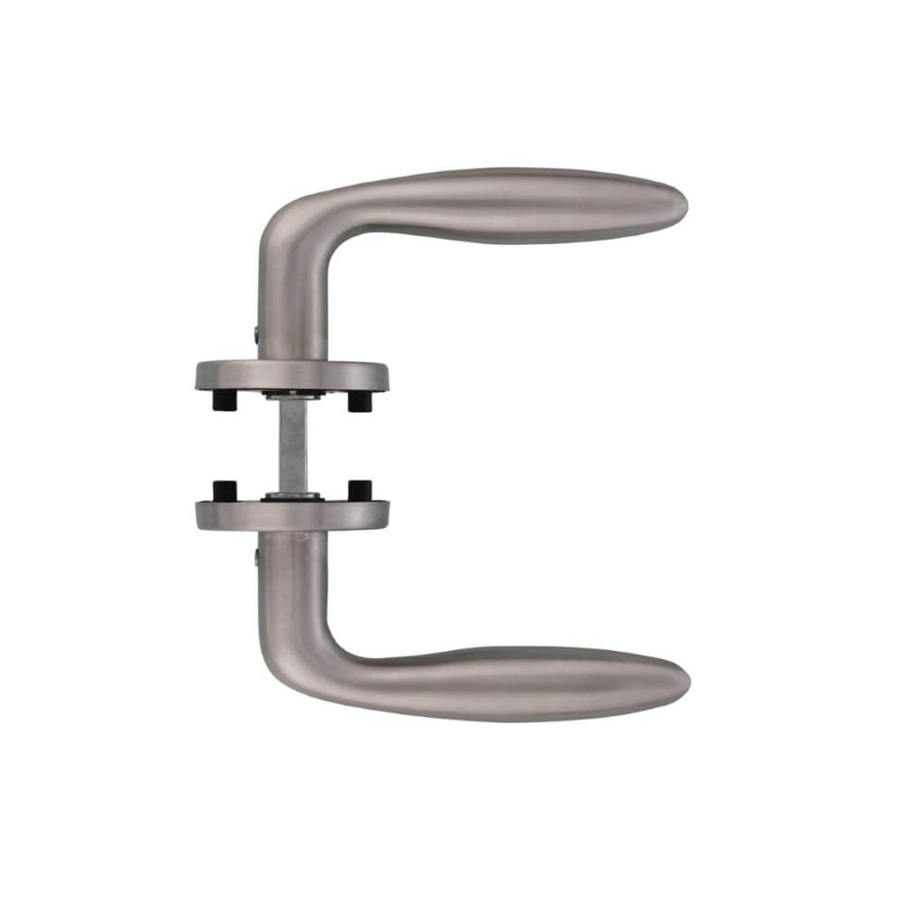 Door handle Jupiter on rosette stainless steel Intersteel 8714186087640