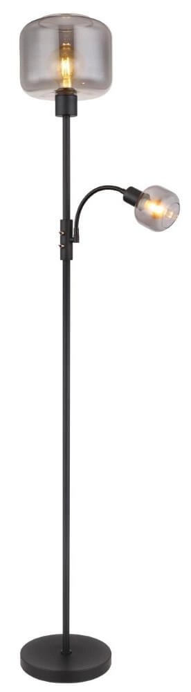 Black floor lamp Giuseppe smoke glass