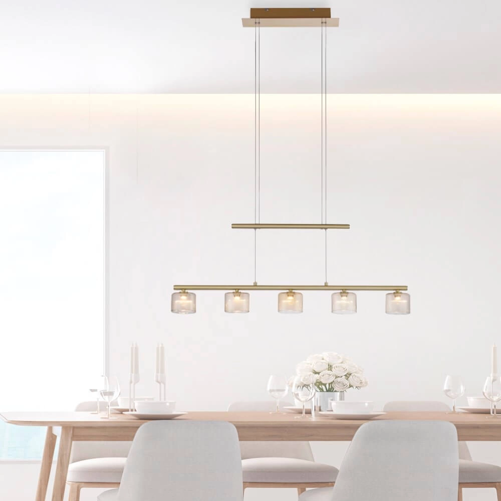 5-light pendant lamp Hydra brass Paul Neuhaus 4012248364987