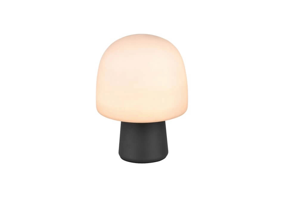 Mushroom table lamp Steen black with taupe glass Trio 4017807622683