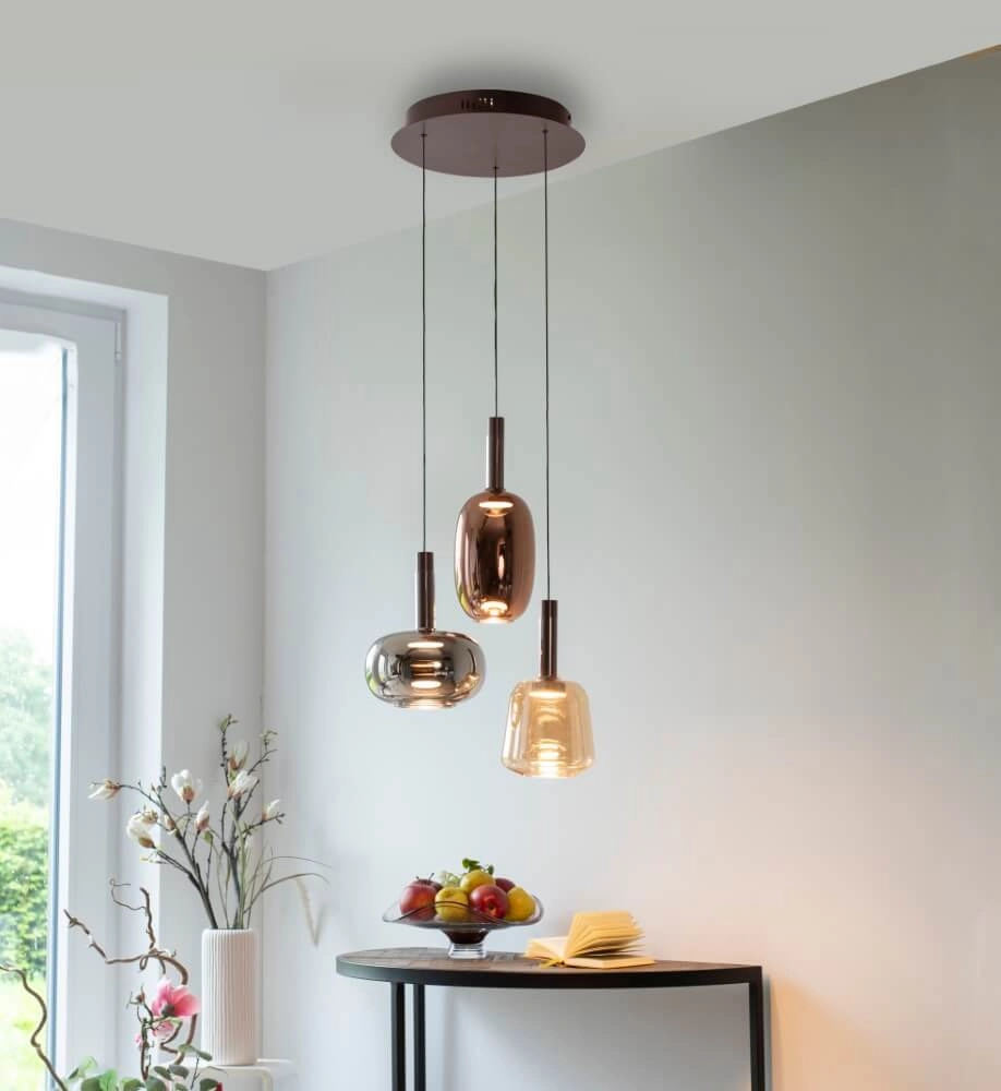 Cheerful hanging lamp Irides 3-light round Paul Neuhaus 4012248385845