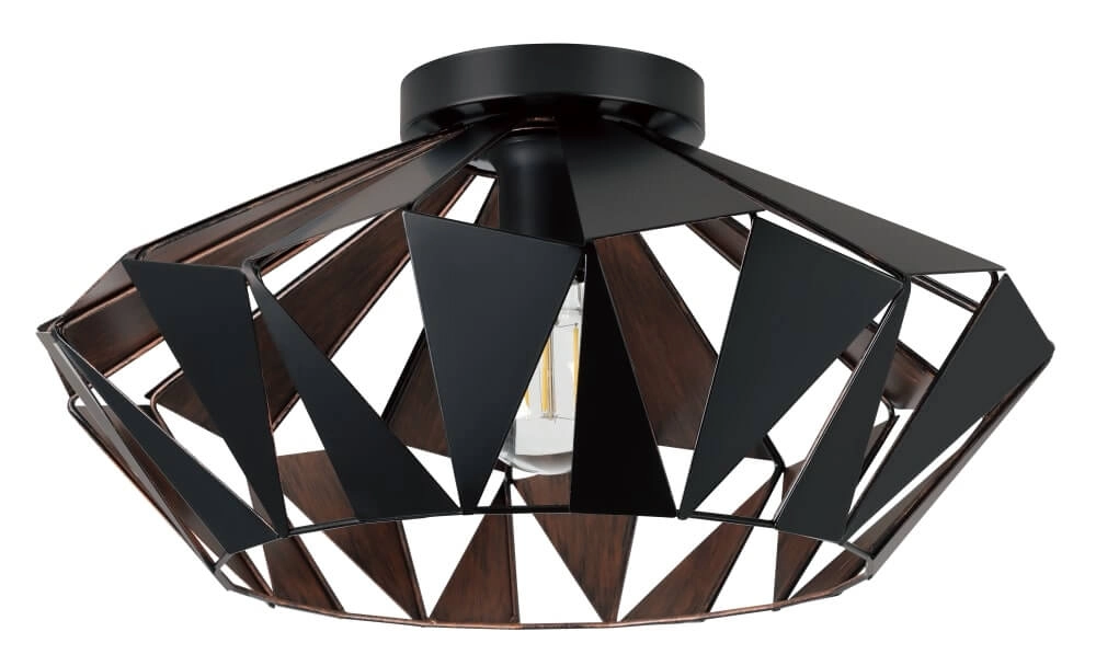 Ceiling lamp Carlton 6 black/copper Ø 47cm Eglo 9002759433994