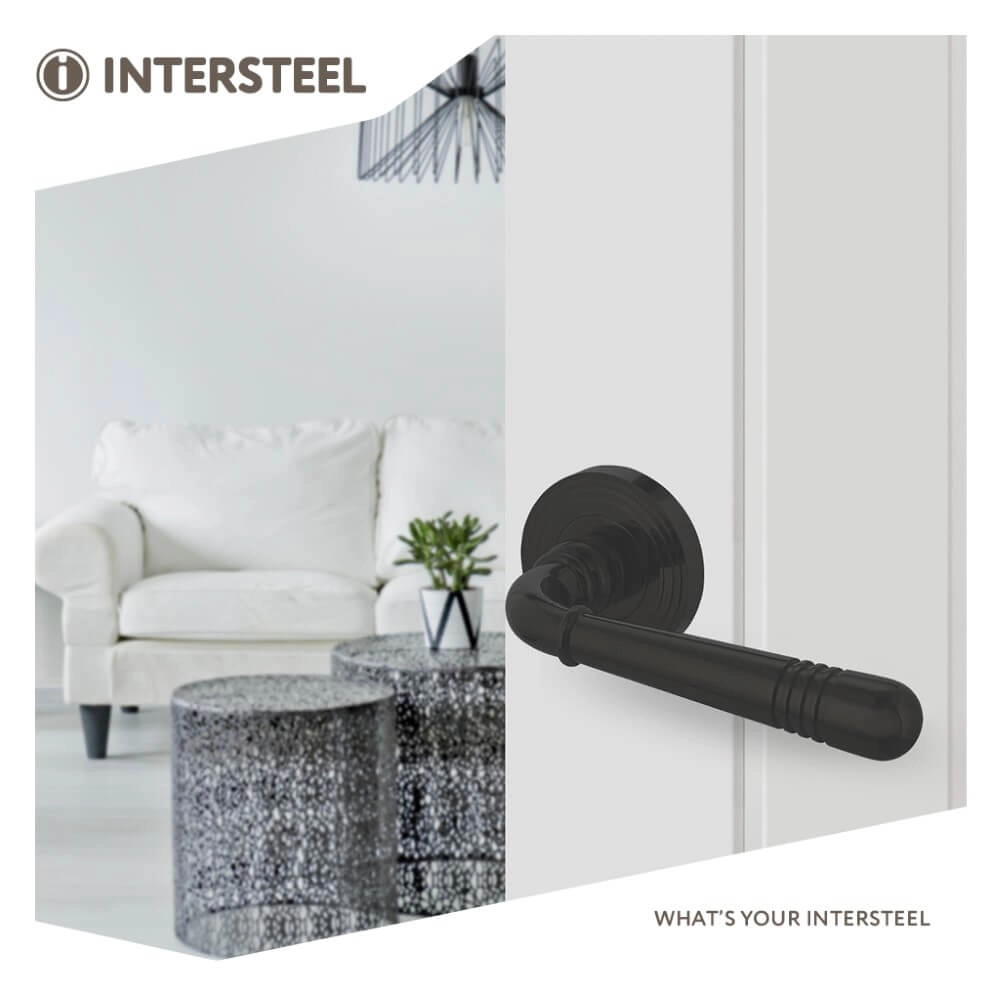 Rural door handle Helena with ridge black Intersteel 8714186568095