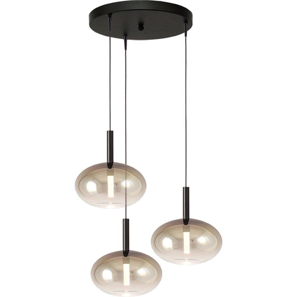 3L vide pendant lamp Lido Onion with Ø 24cm gold-fading glass