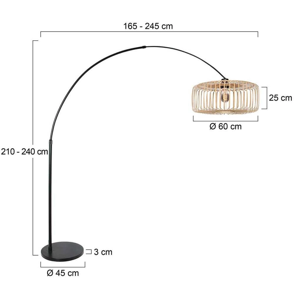 Black arc lamp Sparkled Light bamboo Steinhauer 8712746176810