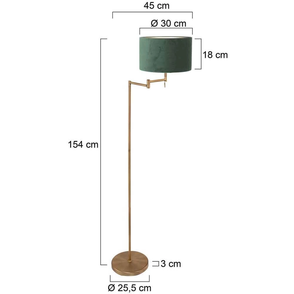Floor lamp Bella bronze with green cap Steinhauer 8712746174465