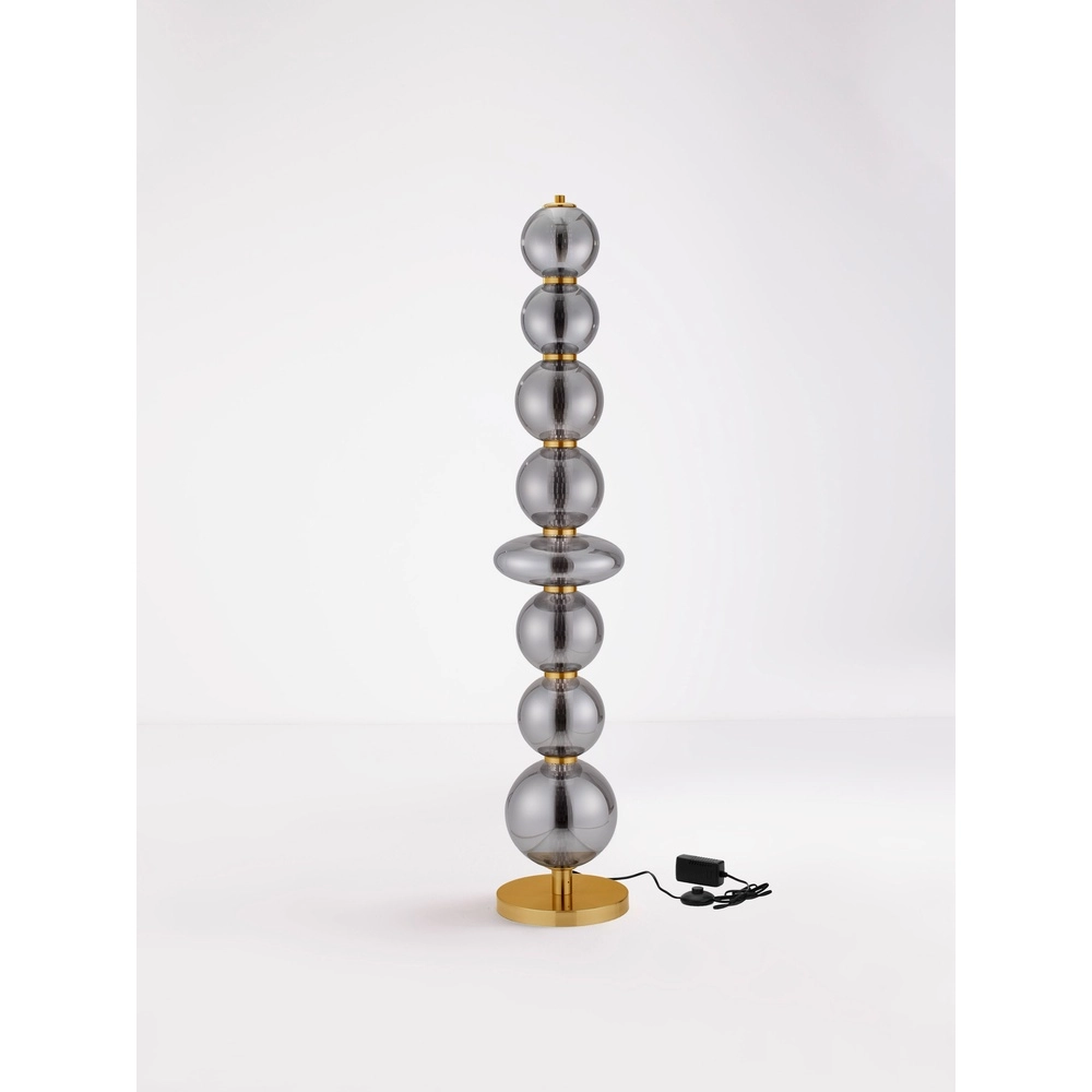 Design floor lamp Navi gold with smoke glass Lyora 5212017477590