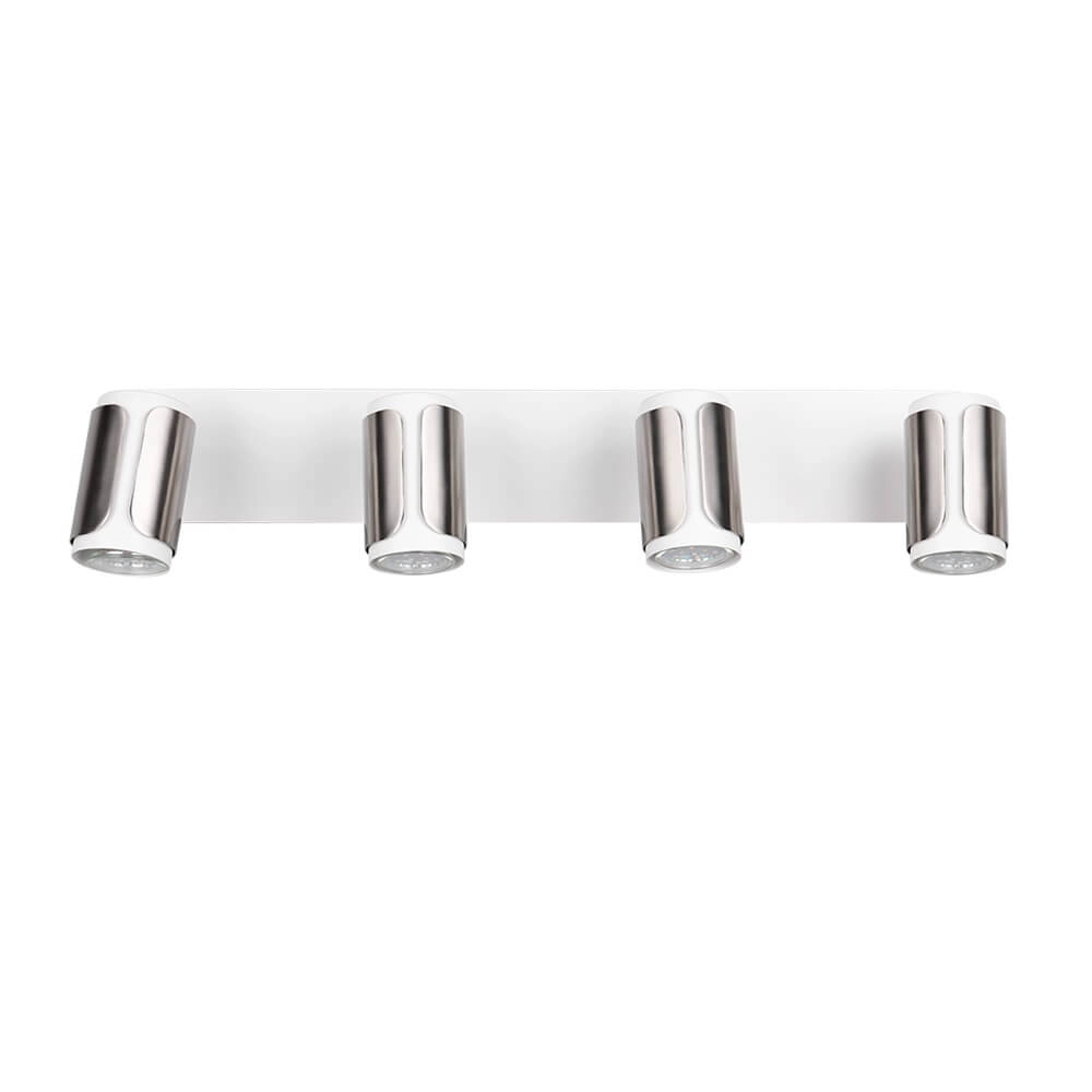 4-light surface-mounted spot Gillan nickel with white Trio 4017807640496