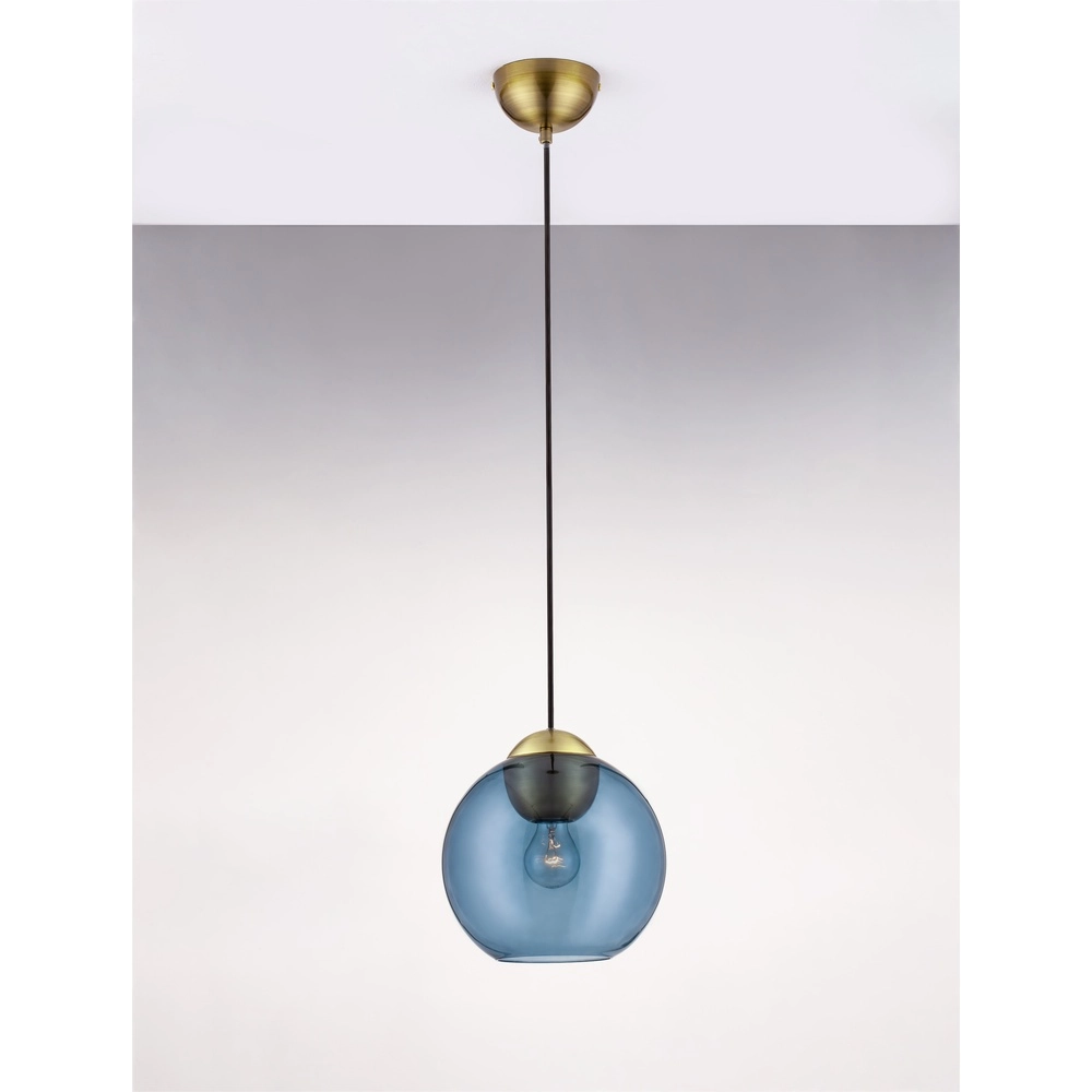 Design pendant lamp Midori blue glass Lyora 5212017434258