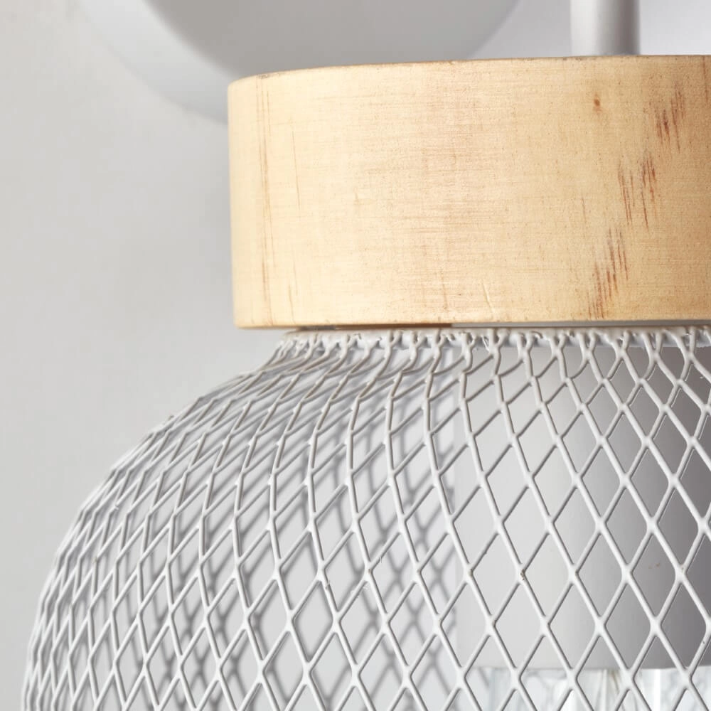 Wall lamp Giada Grey with wood Brilliant 4004353354137