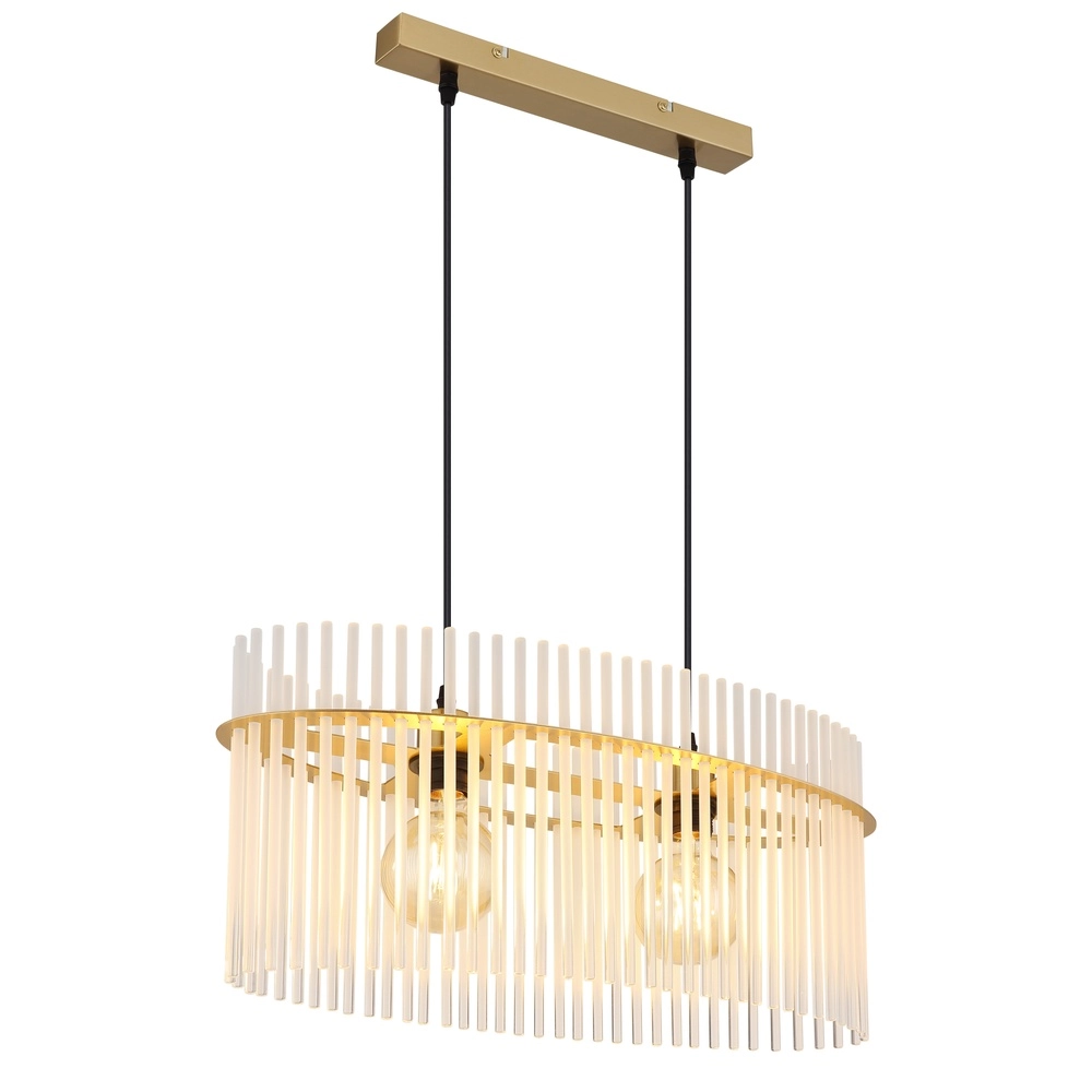 Pendant lamp Gorley Gold with white glass sticks