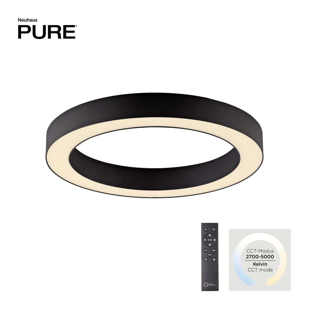 Sleek led ceiling lamp Pure Lines Round Ø 35cm - graphite Paul Neuhaus 4012248395219