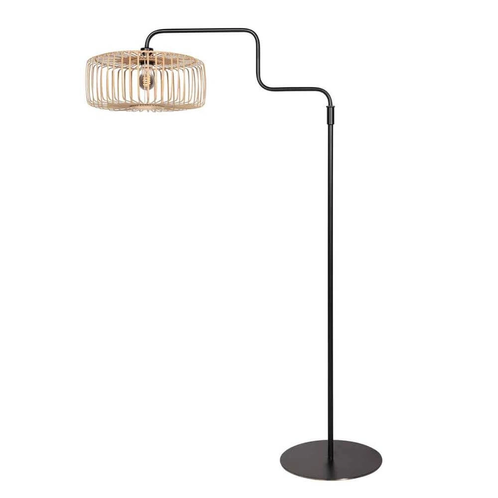 Floor lamp Bloeba black with bamboo Steinhauer 8712746176919