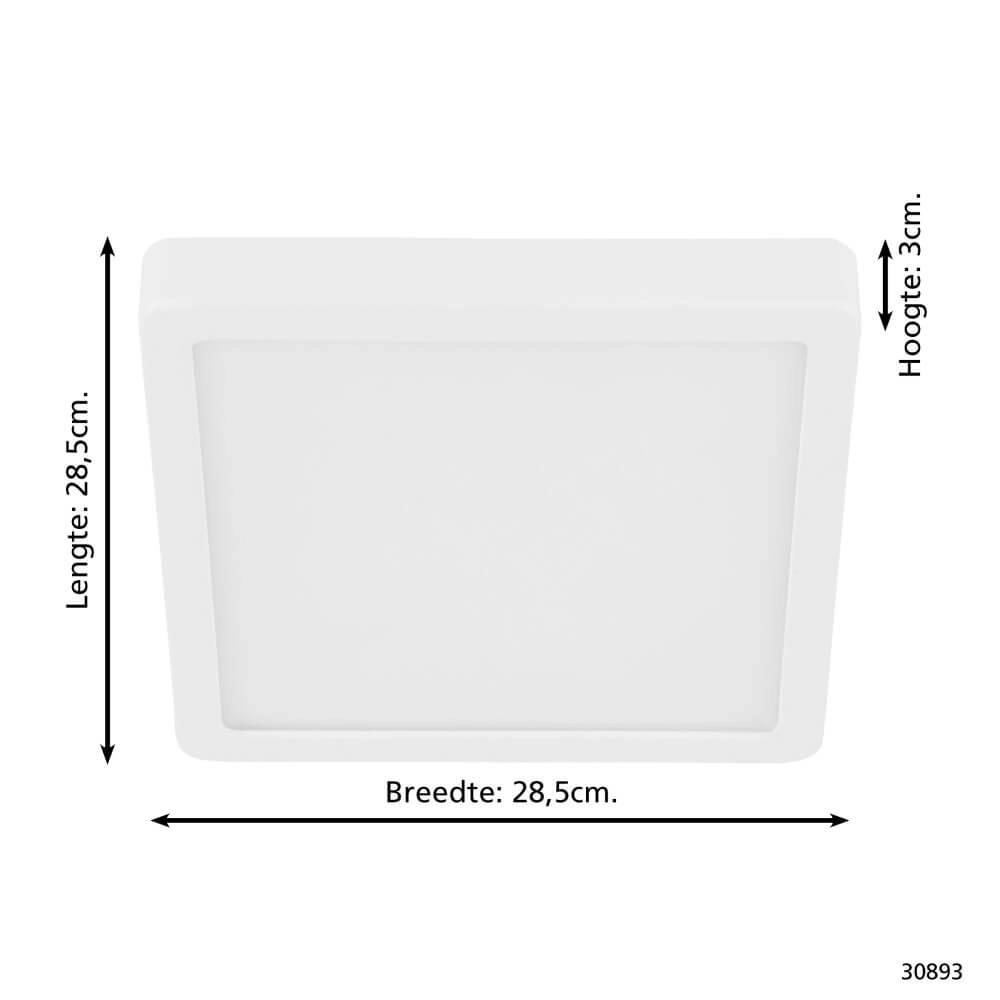 Square ceiling light Fueva 5 4000K white Eglo 9002759308933