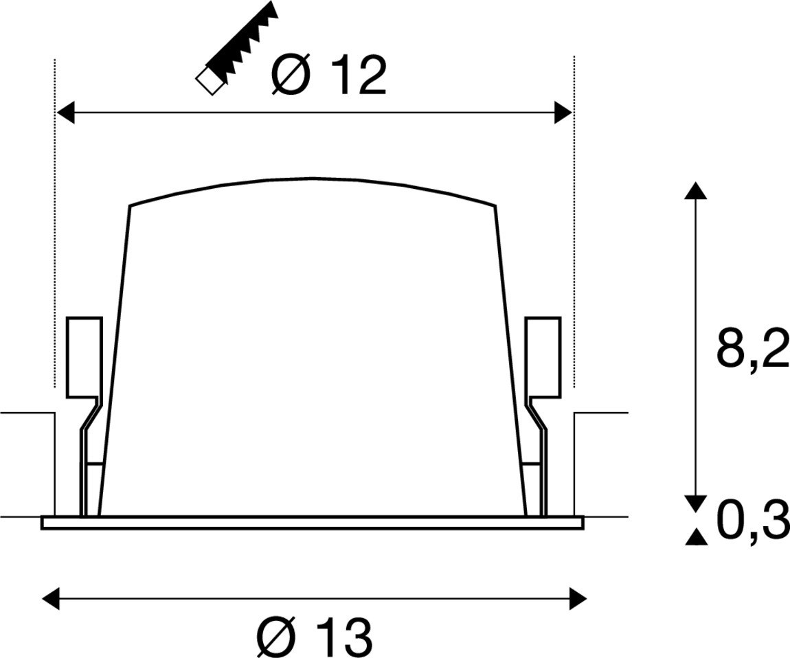 Recessed spotlight Numinos L black/chrome 3000K - 40deg SLV 4024163309752