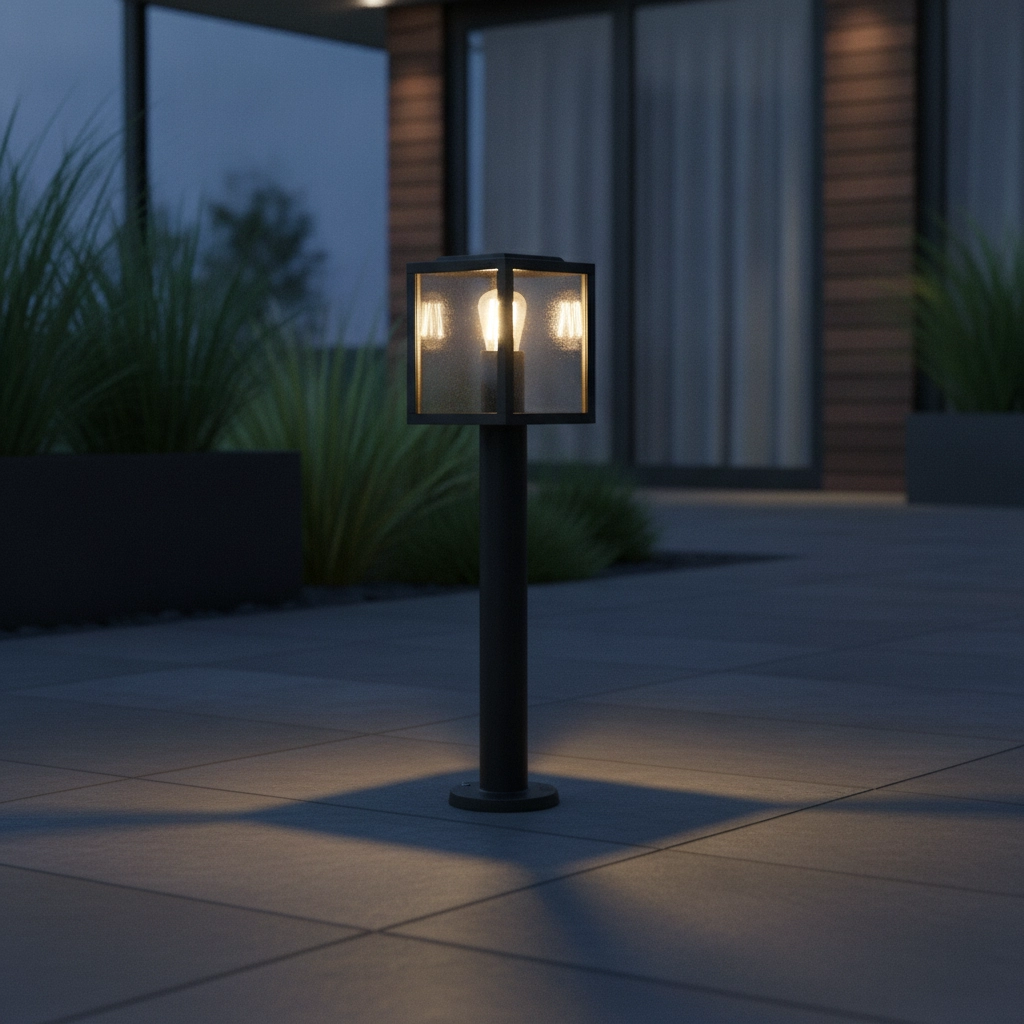 Black garden lamp Lidio 60cm
