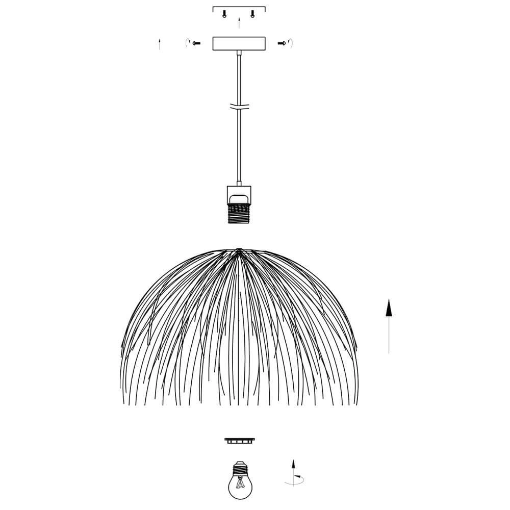 Pendant lamp Grass straw-coloured Steinhauer 8712746173482