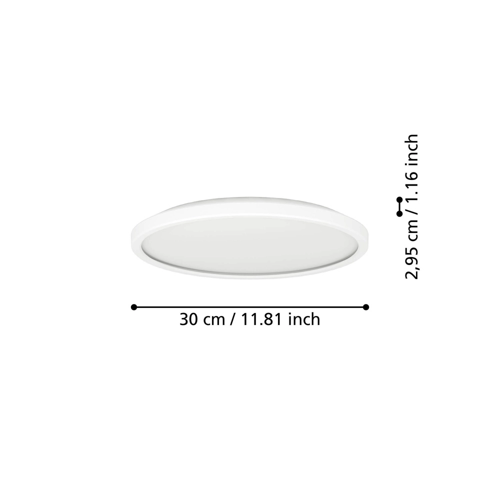 Bathroom ceiling light Rovito round - white - Ø 30cm Eglo 9008606329915