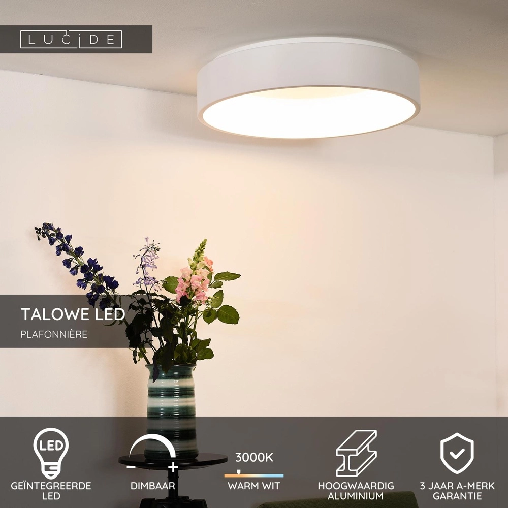 Ceiling light Talowe Led Ø 60cm white Lucide 5411212460653