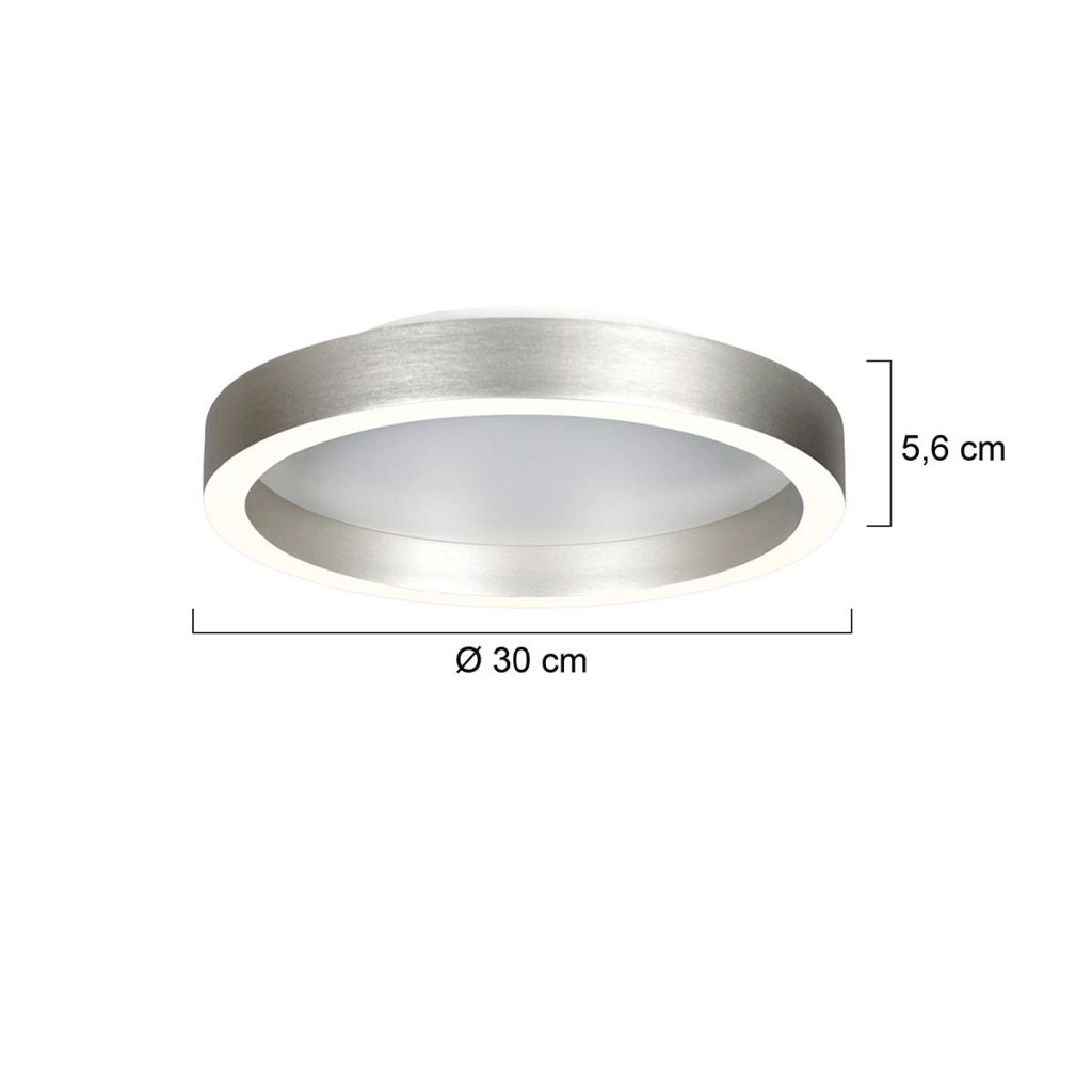 Design ceiling lamp Ringlux brushed metal Ø 30cm Steinhauer 8712746180916