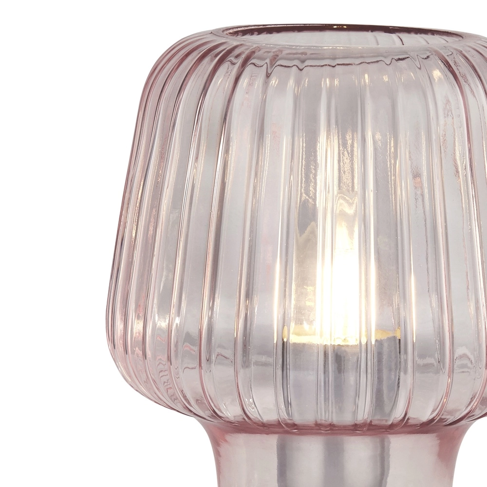 Pink table lamp Aria glass Searchlight 5053423254586