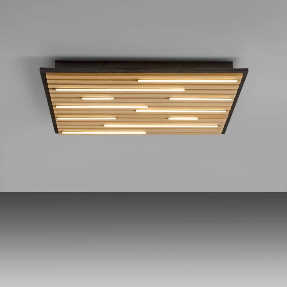 Square ceiling lamp Q-Akustik wood Paul Neuhaus 4012248385388