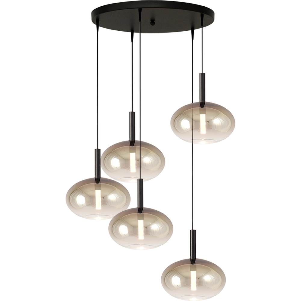 5L vide pendant lamp Lido Onion with Ø 24cm gold-fading glass