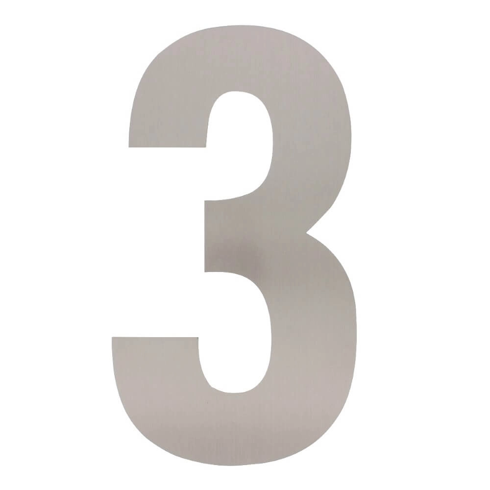 House number 3 XXL Numbra 50cm stainless steel