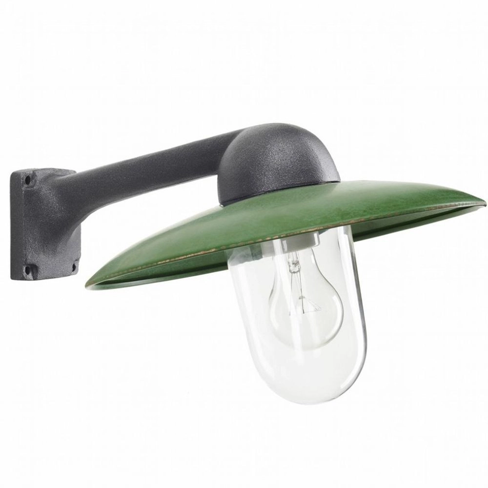 Industry outdoor lamp Fabrique anthracite with retro green