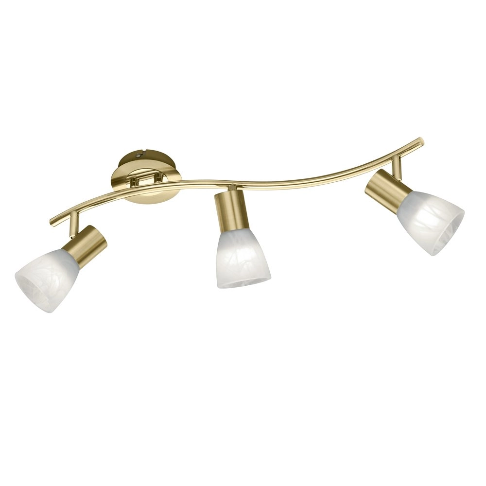 LED ceiling spot Levisto 3-light brass matt