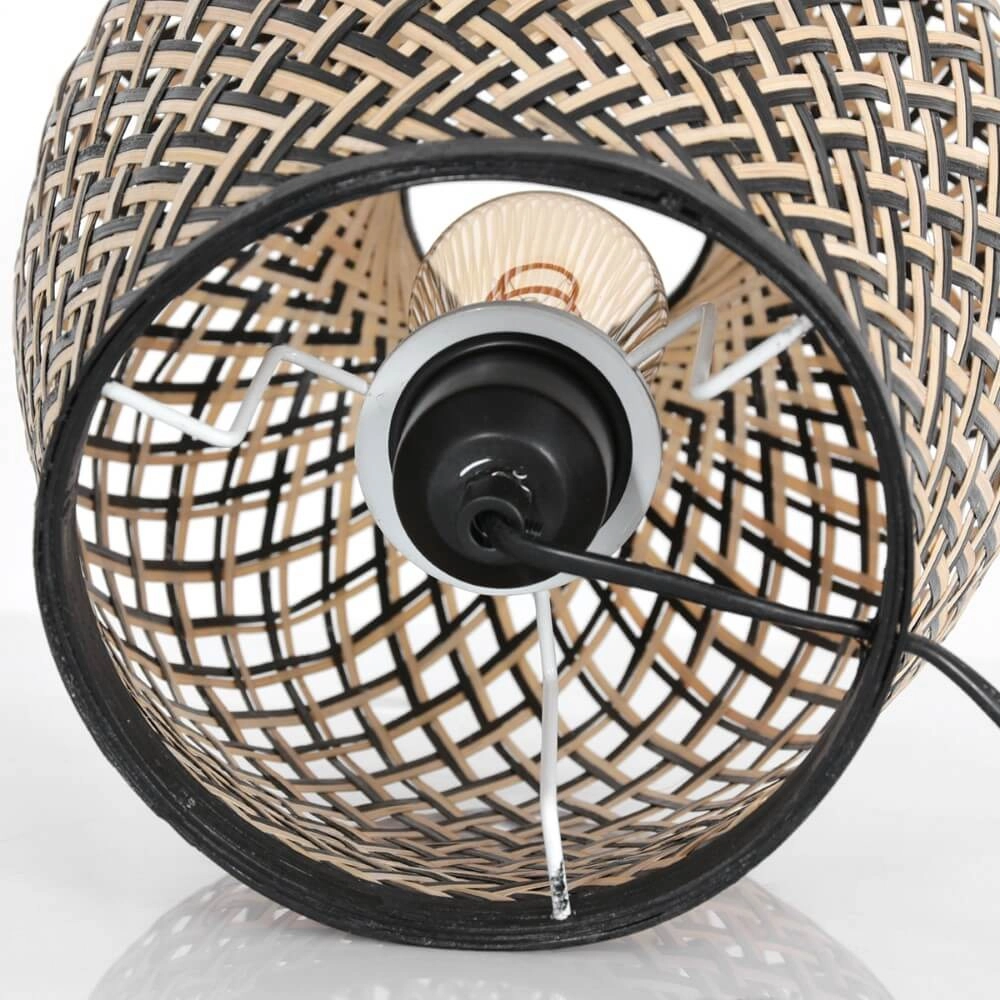 Black bamboo table lamp Maze Ø 30cm Steinhauer 8712746147247