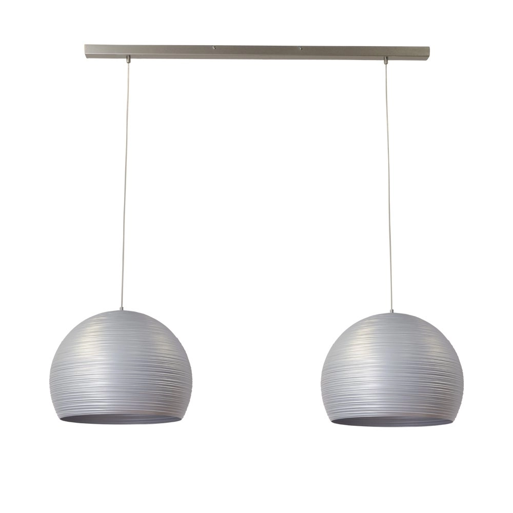 Dining room hanging lamp Concepto 2x40 silver gray