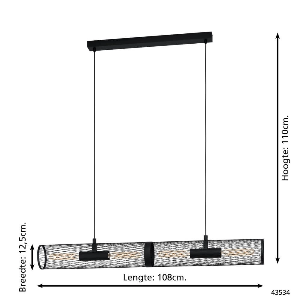 Dining room pendant lamp Redcliffe black Eglo 9002759435349