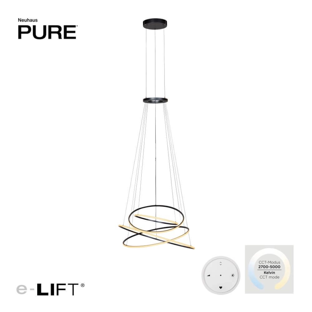 Design hanging lamp Pure E-Flying Rings gray Paul Neuhaus 4012248384466